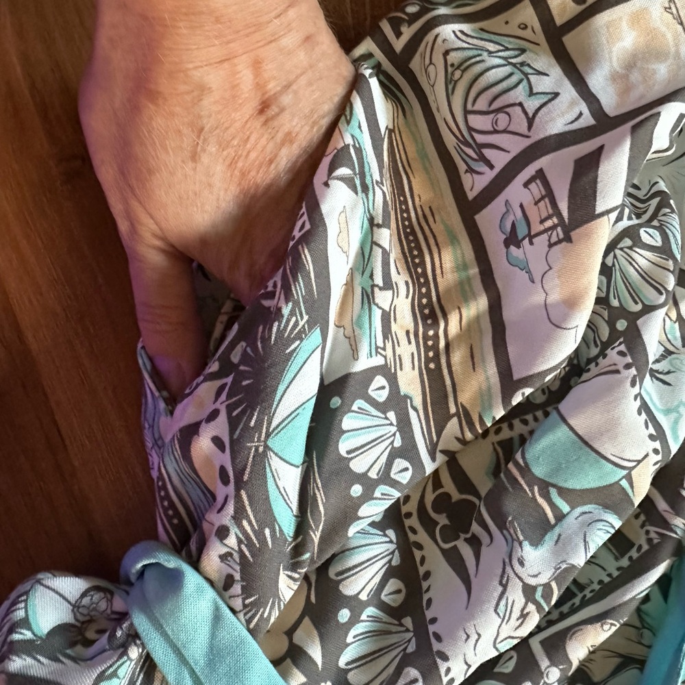 Disney Multi-Color Tropical Print Dress with Mint Belt - Picture 8 of 9